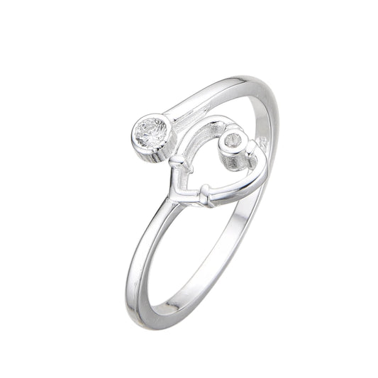 Anillo Estetoscopio Ajustable 7 - Plata 925