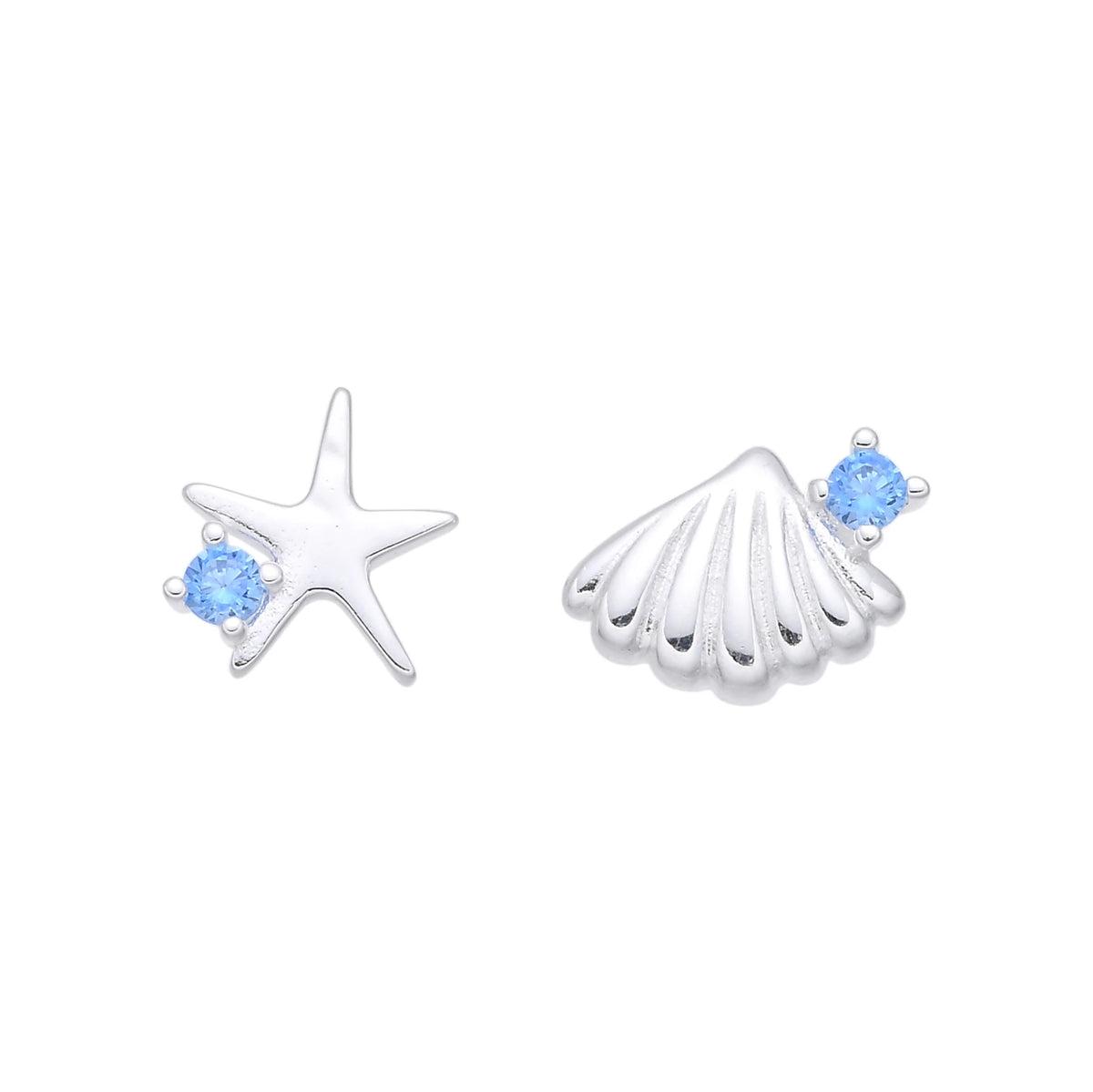 Zarcillos Estrella y Concha - Plata 925