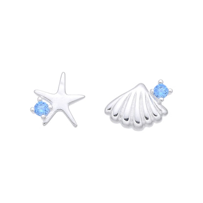 Zarcillos Estrella y Concha - Plata 925