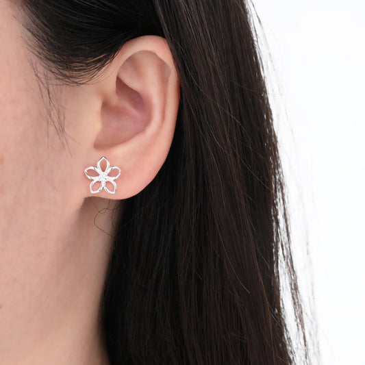 Zarcillos Flor - Plata 925