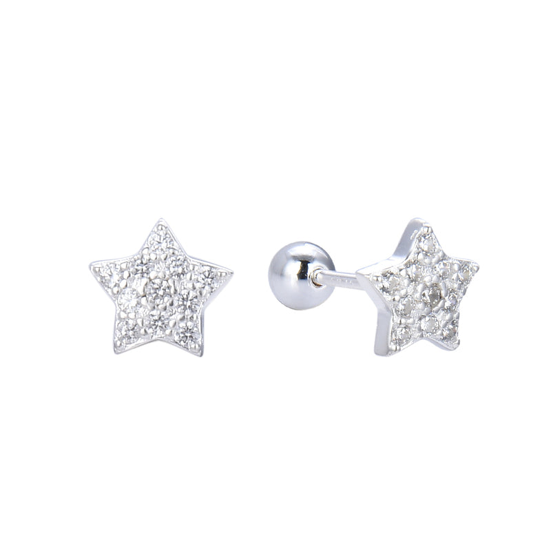 Zarcillos Estrellas Tapa de Rosca - Plata 925