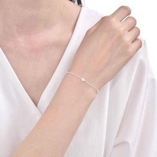 Pulsera Corazones 20cm Ajustable - Plata 925