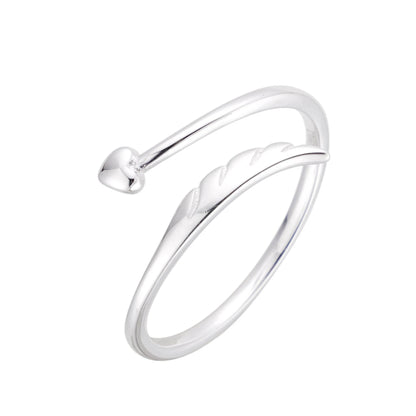 Anillo Ala y Corazon Ajustable - Plata 925