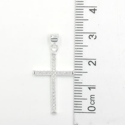 Dije Cruz Cristales 2,2cm - Plata 925