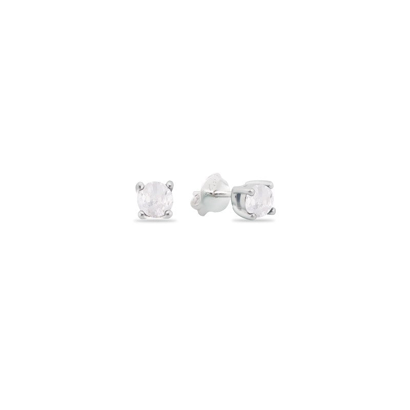 Zarcillos Zircones Cuadrados 3mm - Plata 925