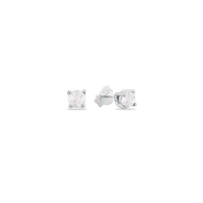 Zarcillos Zircones Cuadrados 3mm - Plata 925