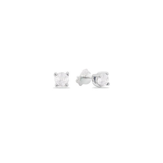 Zarcillos Zircones Cuadrados 3mm - Plata 925