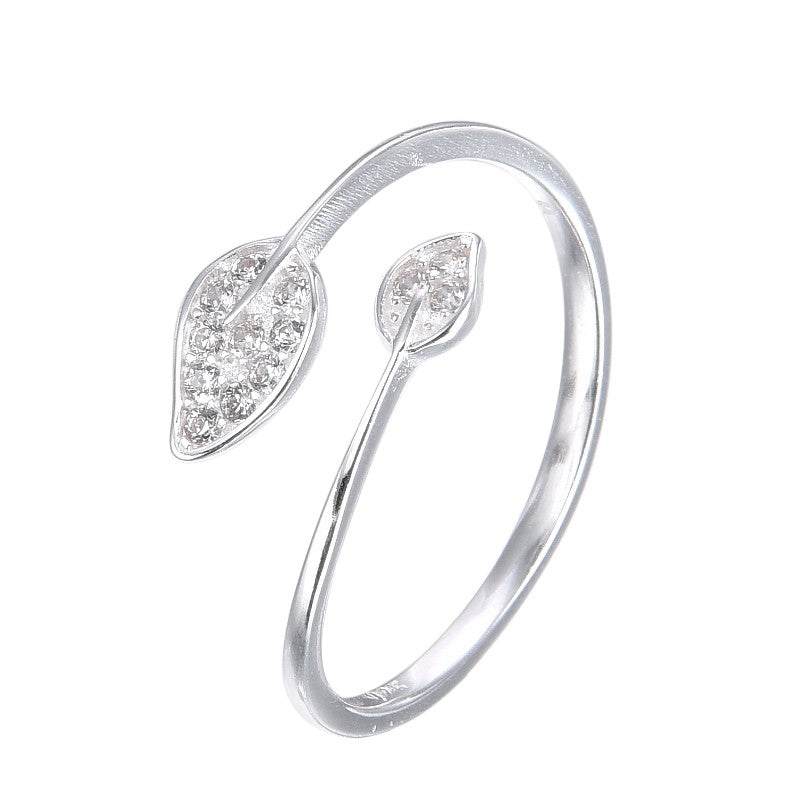 Anillo Hoja Ajustable - Plata 925