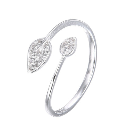 Anillo Hoja Ajustable - Plata 925
