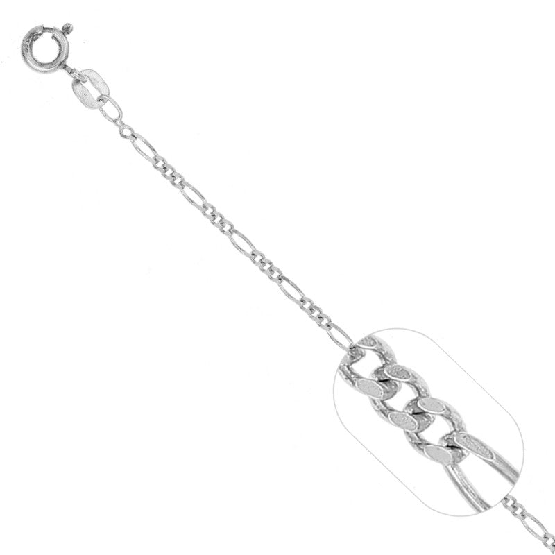Cadena Tejido Fígaro 3x1 Delgada Plata 925