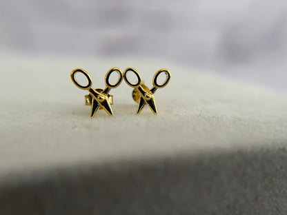 Zarcillos Tijeras Plata 925 con Baño de Oro
