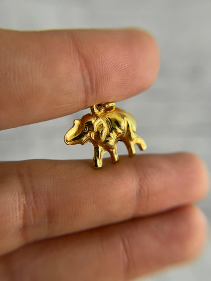 Dije Elefante Plata 925 con Baño de Oro