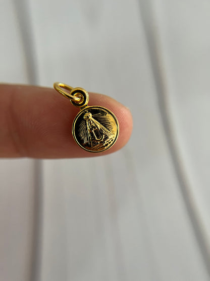 Dije Virgen Del Valle Plata 925 con Baño de Oro