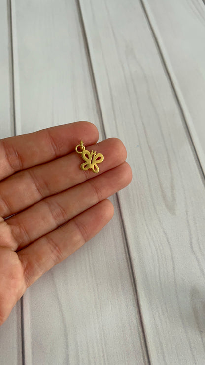 Dije Mariposa Plata 925 con Baño de Oro