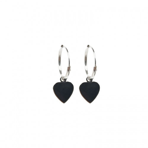 Argollas Corazón Colgando Plata 925