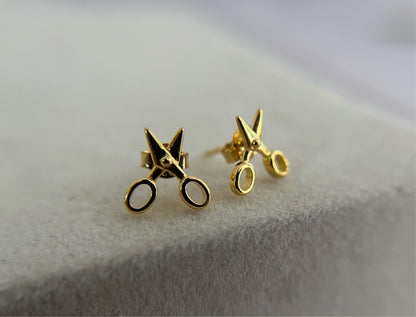 Zarcillos Tijeras Plata 925 con Baño de Oro