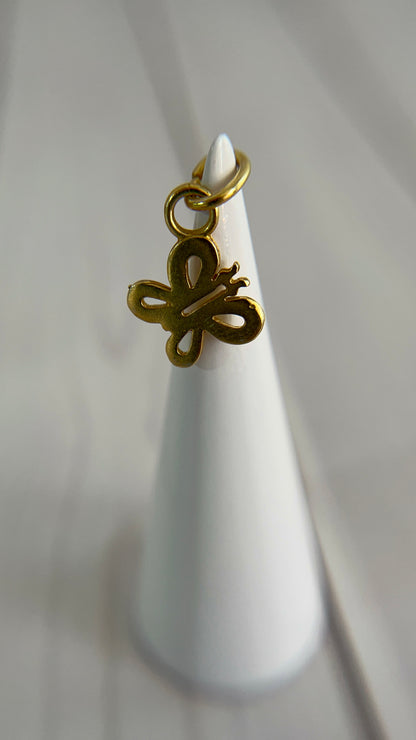Dije Mariposa Plata 925 con Baño de Oro