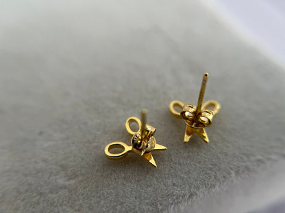 Zarcillos Tijeras Plata 925 con Baño de Oro