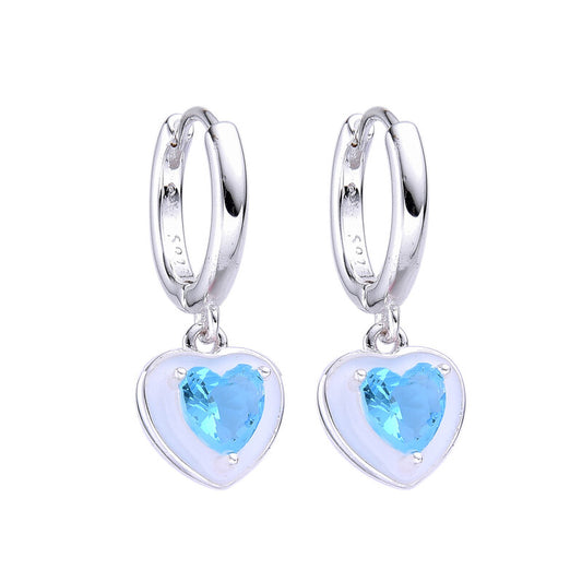 Argollas corazones colgando Plata 925